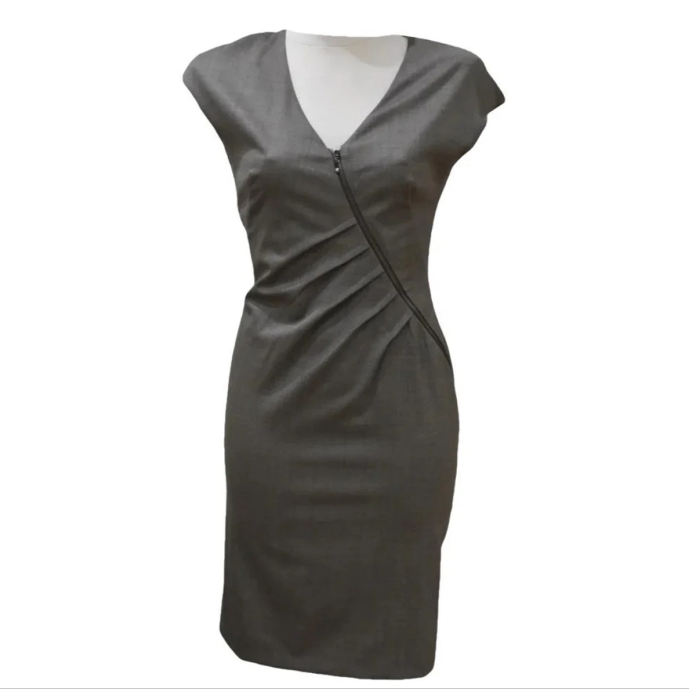 Escada diagonal asymmetric zipper Dress